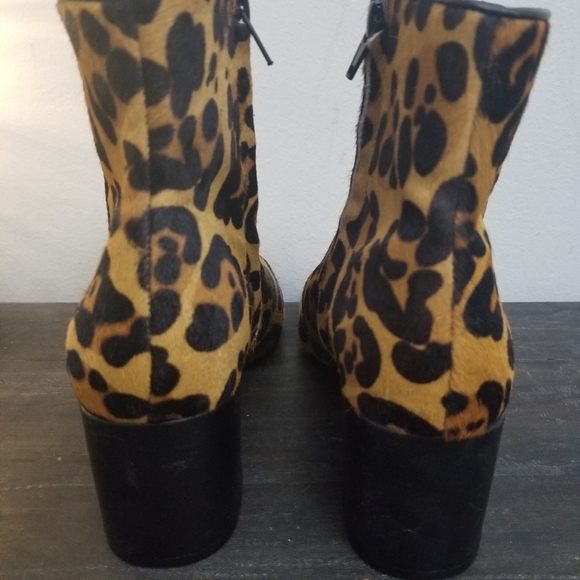 Calf Hair Leopard H&M Bootie leather heel 8 - Picture 2 of 8
